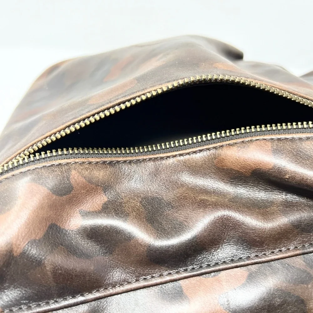 Fossil Buckner Leather Convertible Backpack Camo Brown‎ Bag Office Monogram WDD